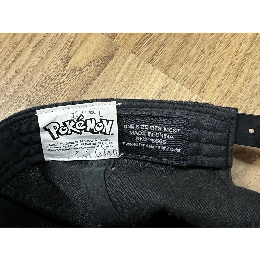 Pikachu Pokemon Japanese Kanji Snapback Hat Cap Anime Cartoon Men Women Black